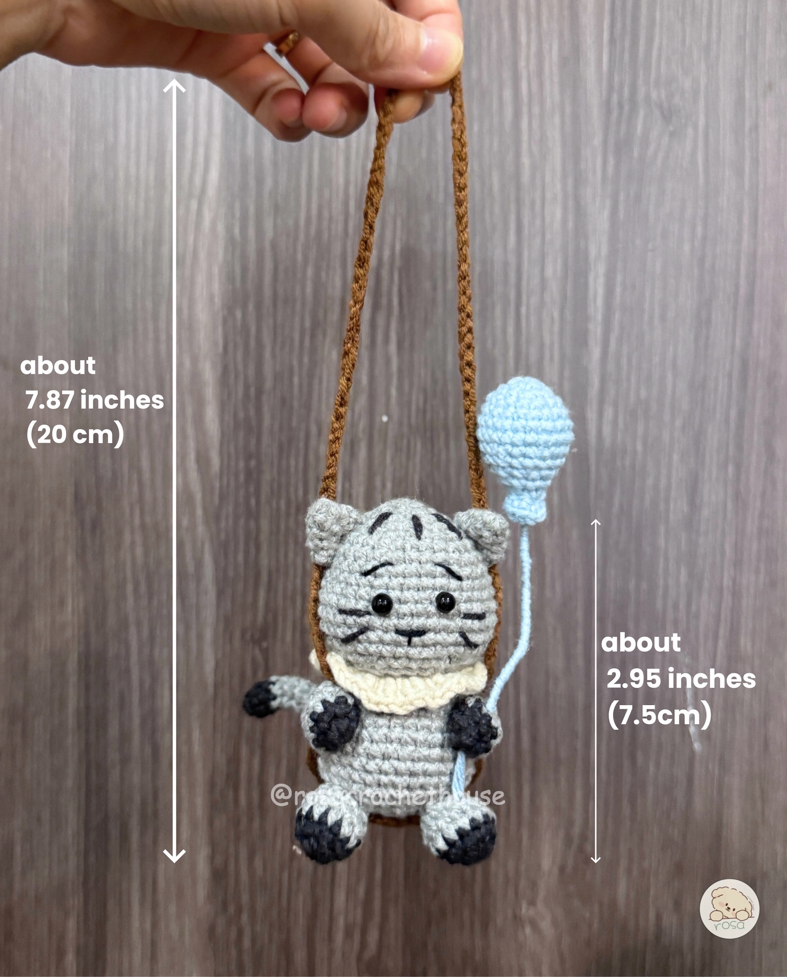 Cute Crochet Cat Car Hanger, Crochet Rearview Mirror Hanging