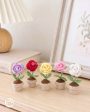 crochet rose pot desk decor