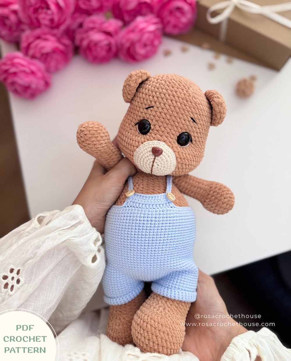 Cute Bear with Overall Crochet Pattern