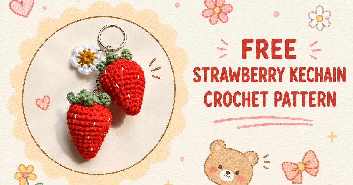 Strawberry Keychain Crochet Pattern – Free Crochet Pattern for Beginners